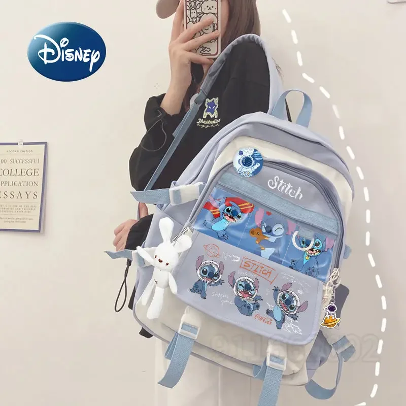 Disney Stitch New Children's School Bag Luxury Brand Fashion Children's Backpack Large Capacity High Quality Student Backpack