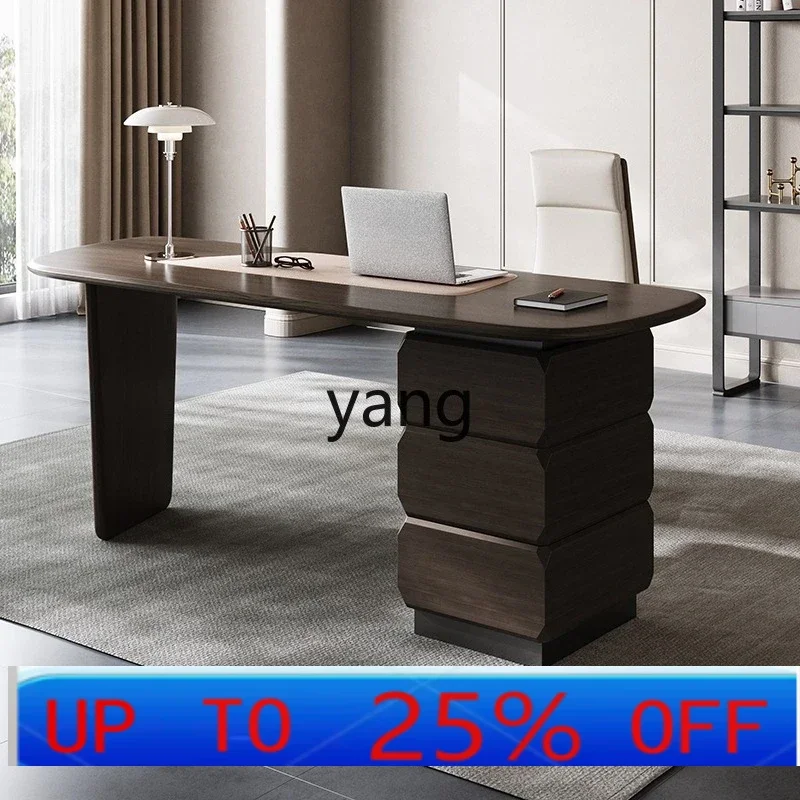 

LMM retro style high-end solid wood desk light luxury modern simple writing desk