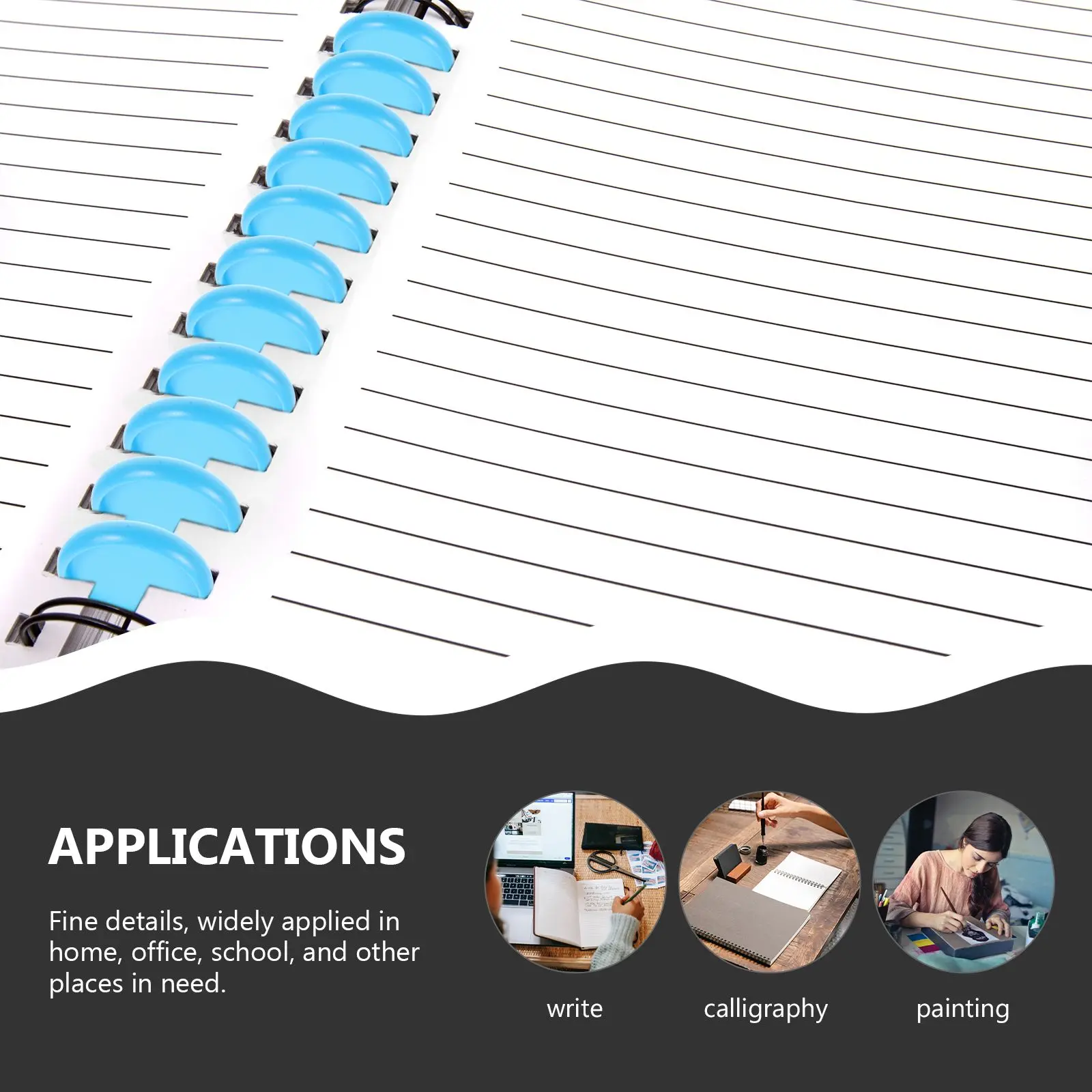 44 Pcs Disc Binding Buckle Clear Discbound Binders Mini Discs for Planner Rings Craft Stationery Accessories Adhesive