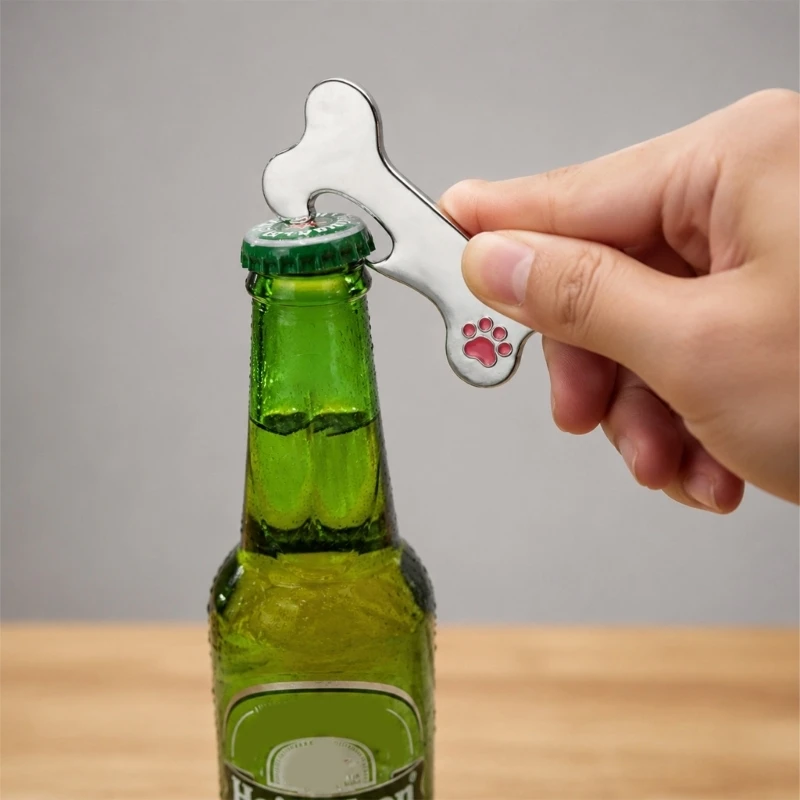 Dog Bone Silicone Bottle Opener With Kirsite Body And Nonslip Resin Opener For Comfortable Use In Kitchen Bar Or Outdoor 37JD