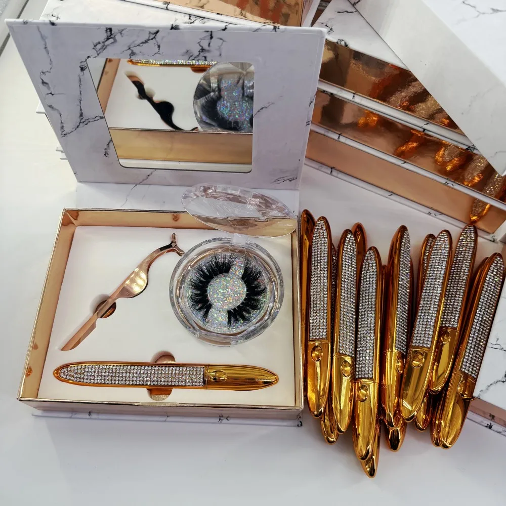 5 set wholesales price Mirror Magic Eyeliner Book with Mink Lash Applicators Dramatic Lashes Liquid Eye Liner Set