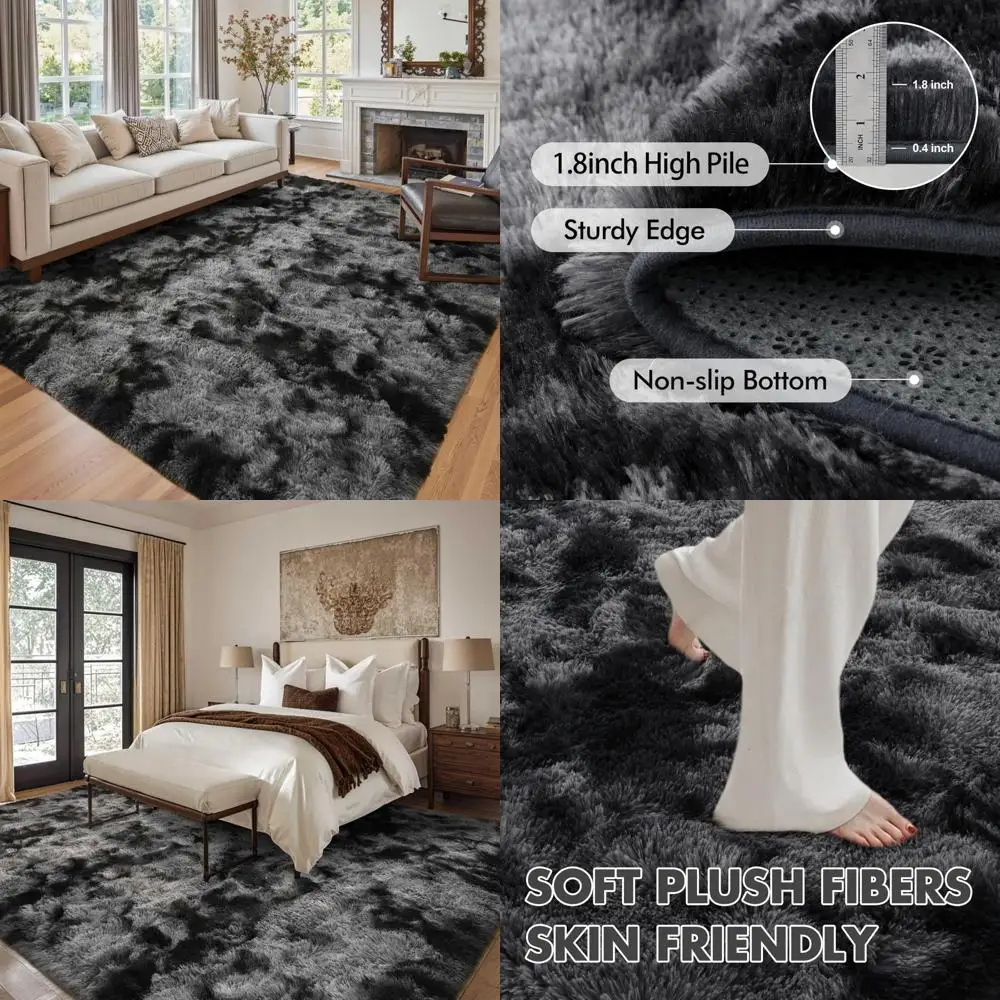 

6x9 Ft Large Shag Rugs for Living Room Decor, Tie-Dyed Ultra Soft Fluffy Furry Area Rugs for Bedroom Indoor Floor, Aesthetic Car