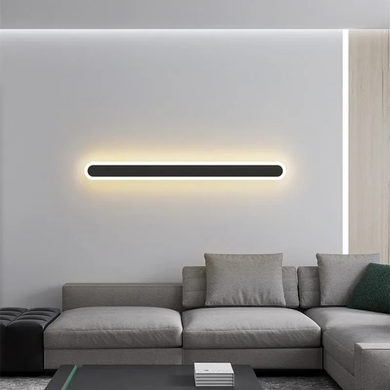 Full spectrum led minimalist strip wall lamp, high display floor aisle bedside lamp