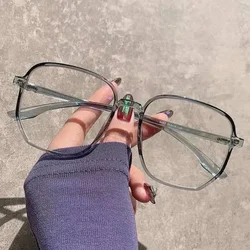 Fashion Big Square Frame Anti Blue Light Glasses Women Men Computer Gaming Eye Protection Eyewear Transparent Spectacles