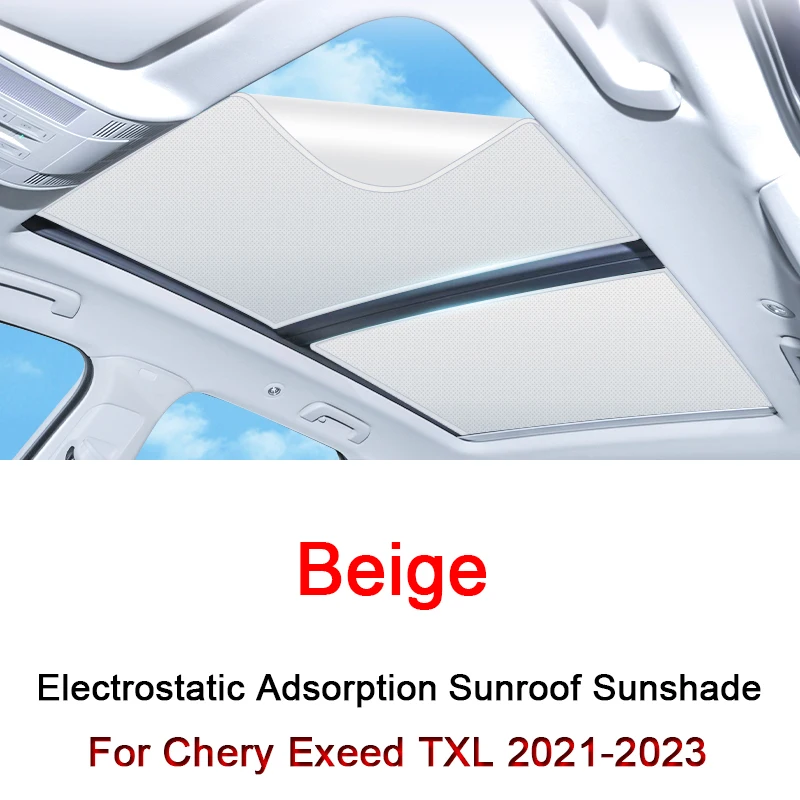 

For Chery Exeed TXL 2021-2023 2024 Electrostatic Adsorption Car Roof Sunshade Skylight Blind Shading Windshield Sunroof Cover