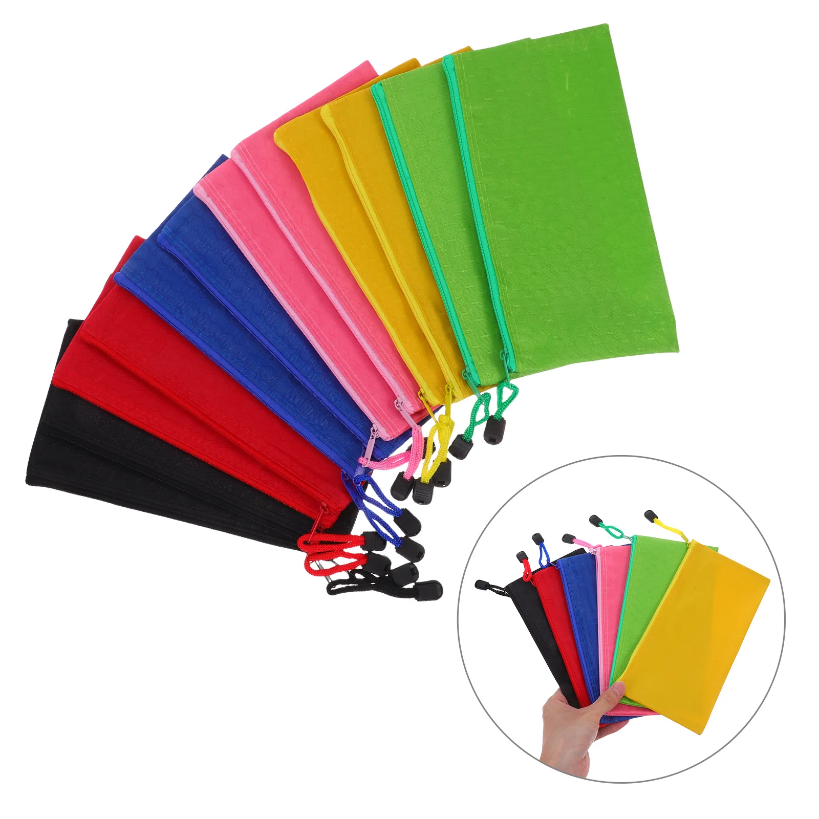 

12Pcs Soccer Textured Pencil Case Waterproof Oxford Compact Size for Storing Stationery Makeup Tools Travel Accessories