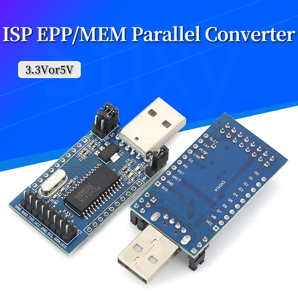 CH341A multifunctional USB transfer board supports UART IIC SPI TTL ISP EPP MEM parallel interface Multifunctional