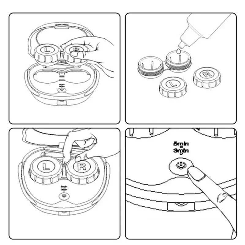 Portable USB rechargeable contact lens cleaning machine, ultrasonic contact lens cleaning tool, girlfriend gift