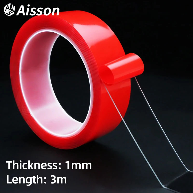 3Meter Double Sided Tape Nano Tape 5/8/10/12/15/20mm Width Transparent Tape Washable Adhesive Nano Traceless Sticker Glue