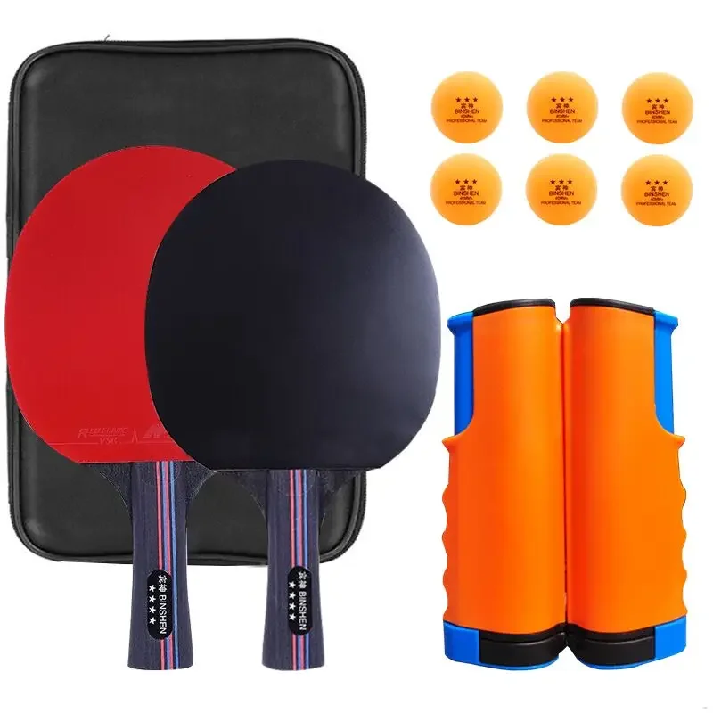 

Набор весл для пинг-понга с выдвижной сеткой для настольного тенниса, набор летучей мыши для пинг-понга с длинной ручкой, профессиональная ракетка для настольного тенниса