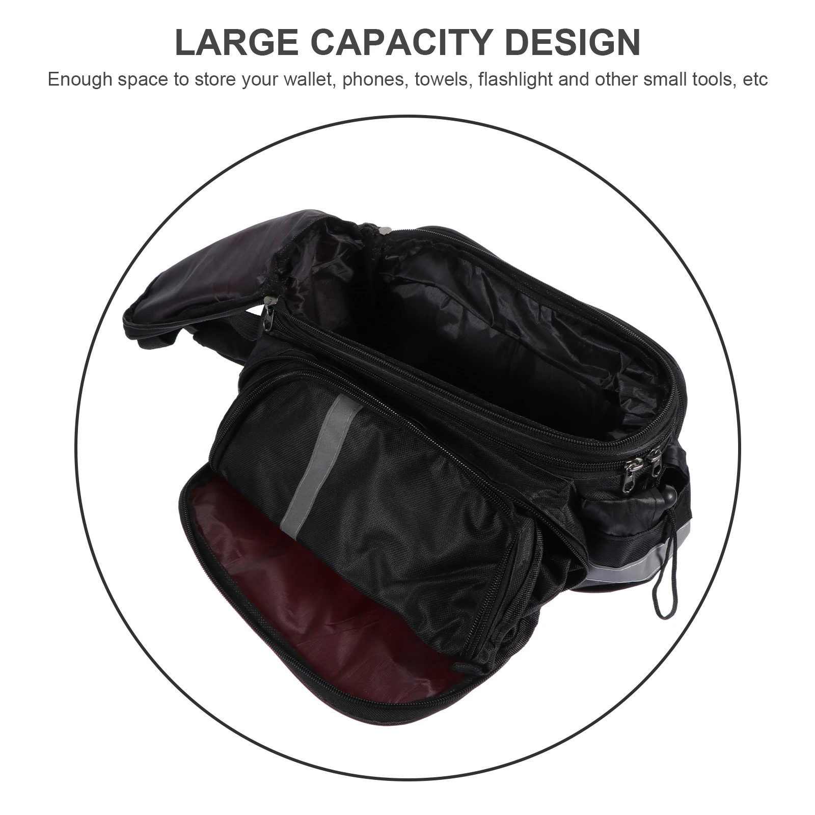 

Rear Carrier Bike Backseat Shelf Stainless Steel Waterproof Oxford Cloth Large Capacity Storage Bag Rear Rack Pouch Bicycle