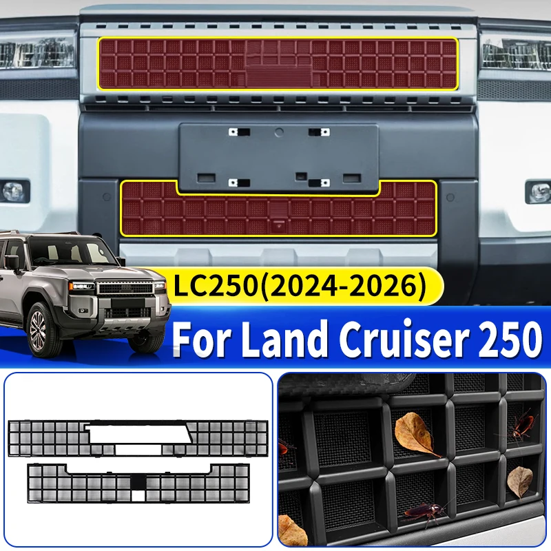 For Toyota 2024-2027 Land Cruiser 250 Prado LC250 Grille Mesh Guard Anti Insect Stone Protect Radiator Car Exterior Accessories