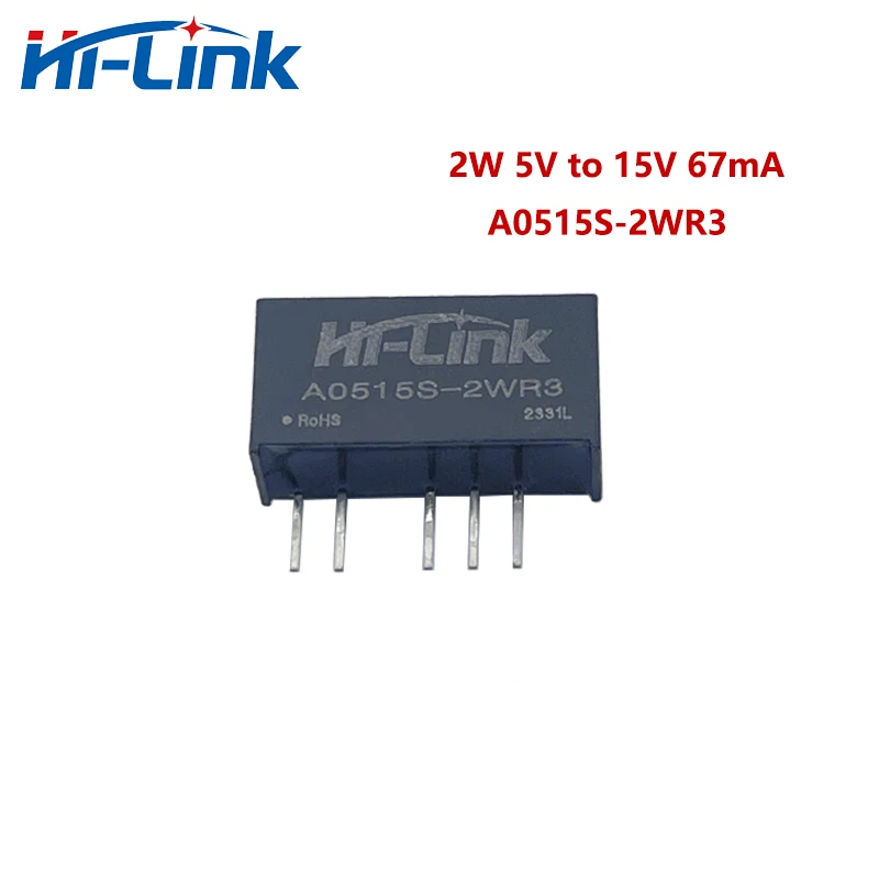 Hi-Link 50pcs/100pcs/200pcs A0515S-2WR3 Small Size 2W 15V 67mA DC DC Converter Power Supply Module Smart Electronics