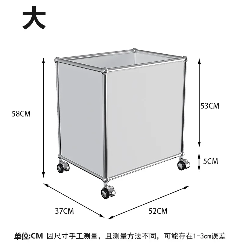خزانة جانبية بعجلات، سلة تخزين من الفولاذ المقاوم للصدأ، إطار تخزين متحرك للأثاث مع عجلات