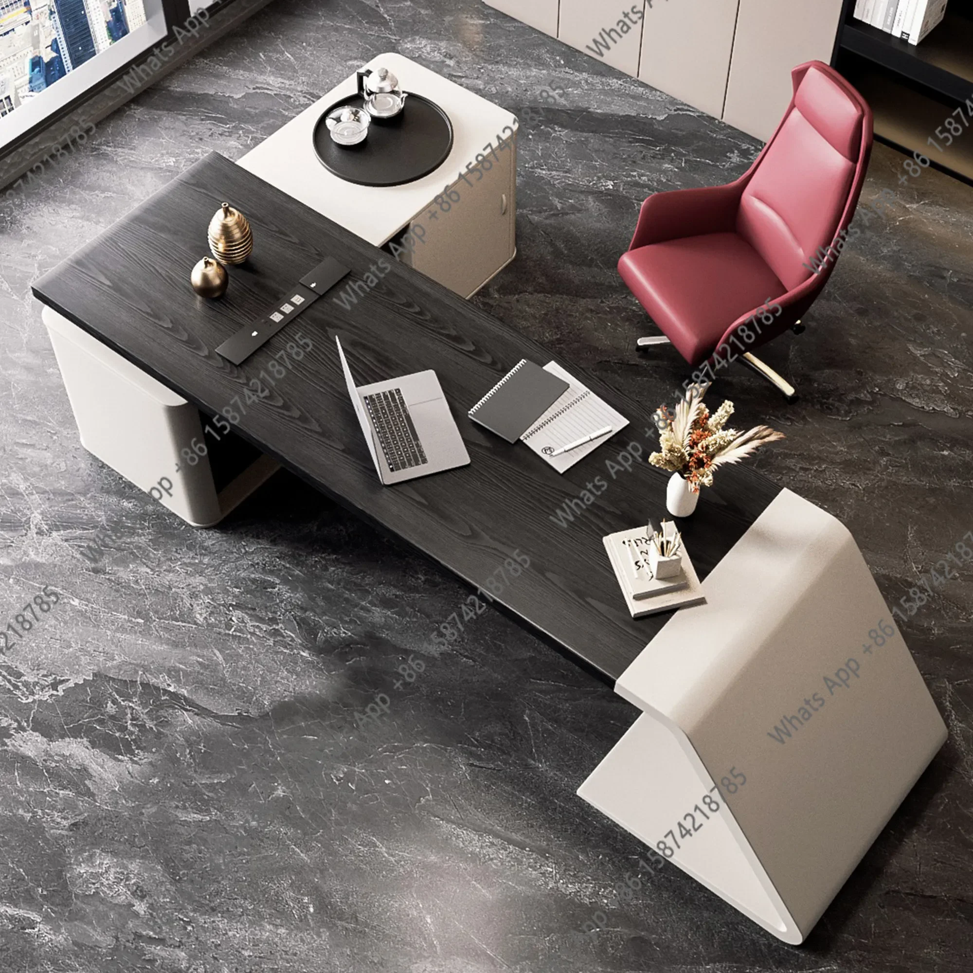 Italian Minimalist Desk, Tea Table, All-in-one Boss Table, Reception Light Luxury, High-end Sense Of Modern And Simple Large Des