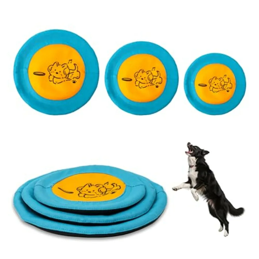 

3 Packs Nylon Interactive Dog Flying Disc - Floating Dog Toys for Aggressive chewers - Water Toys for Dogs