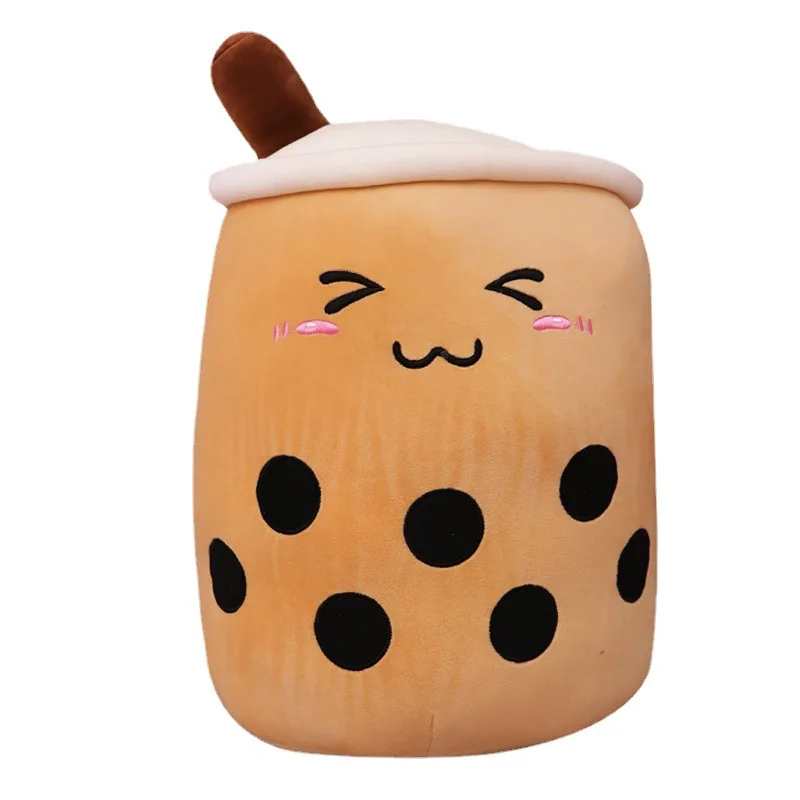 24/35cm Cute Boba Milk Tea Plushie Toy Soft Stuffed Apple Pink Strawberry Taste Milk Tea Hug Pillow Balls Bubo Tea Cup Cushion