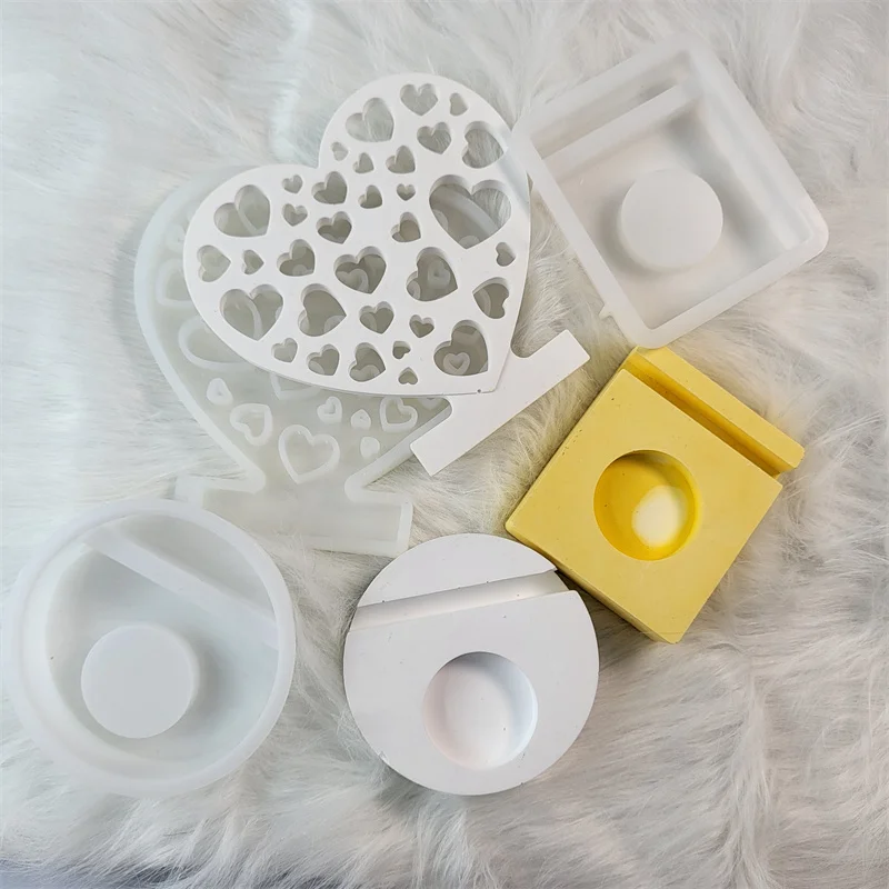 Porous Love Heart Insert Silicone Mold DIY Love Shape Ornament Decoration Resin Mold Valentine's Day Couple Gift Home Decoration