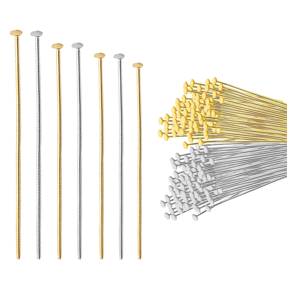 100pcs 15/20/25/30/40/50mm Stainless Steel Flat Head Pins Earrings Findings Needles For Jewelry Making Accessories DIY Supplies