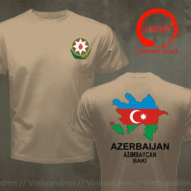 Azerbaijan Flag Map Double Printed T Shirt Men Women Summer Tshirt Casual Azerbaidzhan Coat Of Arms Harajuku Streetwear T-shirt