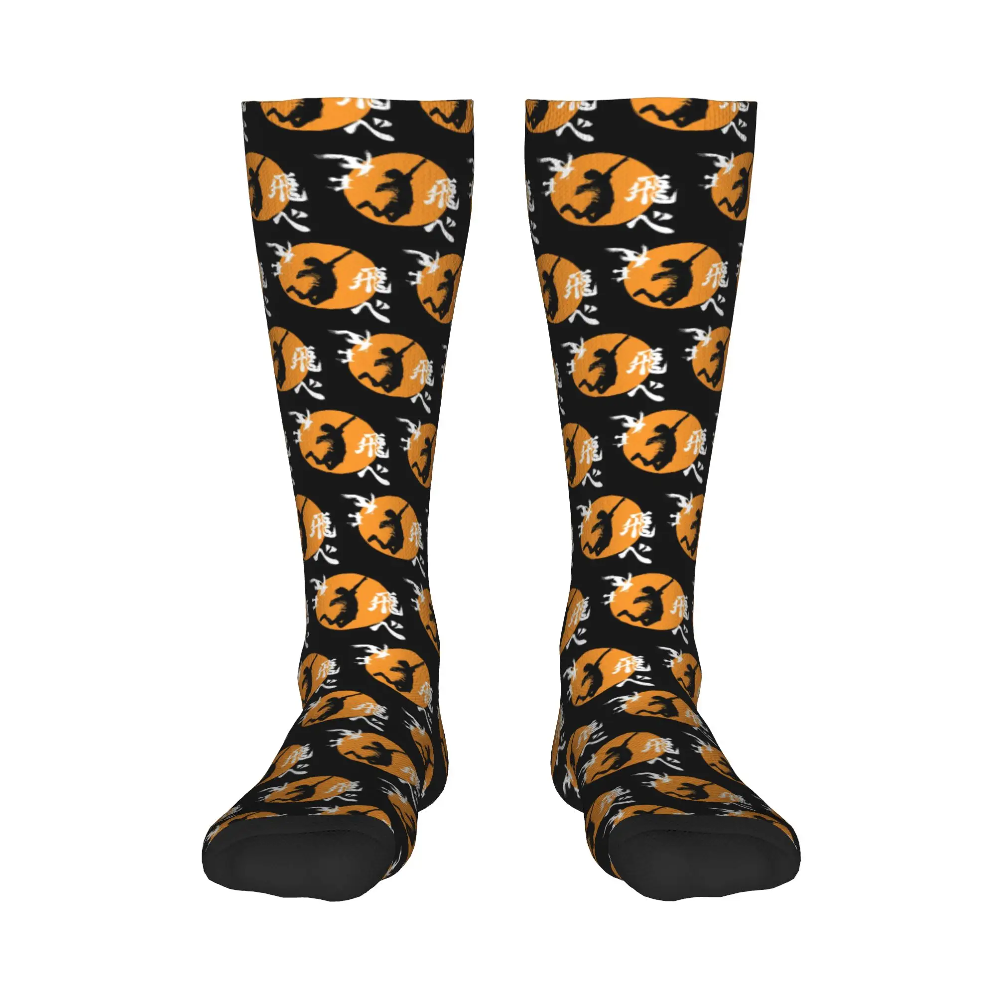 

Всесезонные чулки для экипажа Haikyuu Karasuno Fly High, манга, аниме, модные длинные носки в стиле хип-хоп, аксессуары для мужчин и женщин