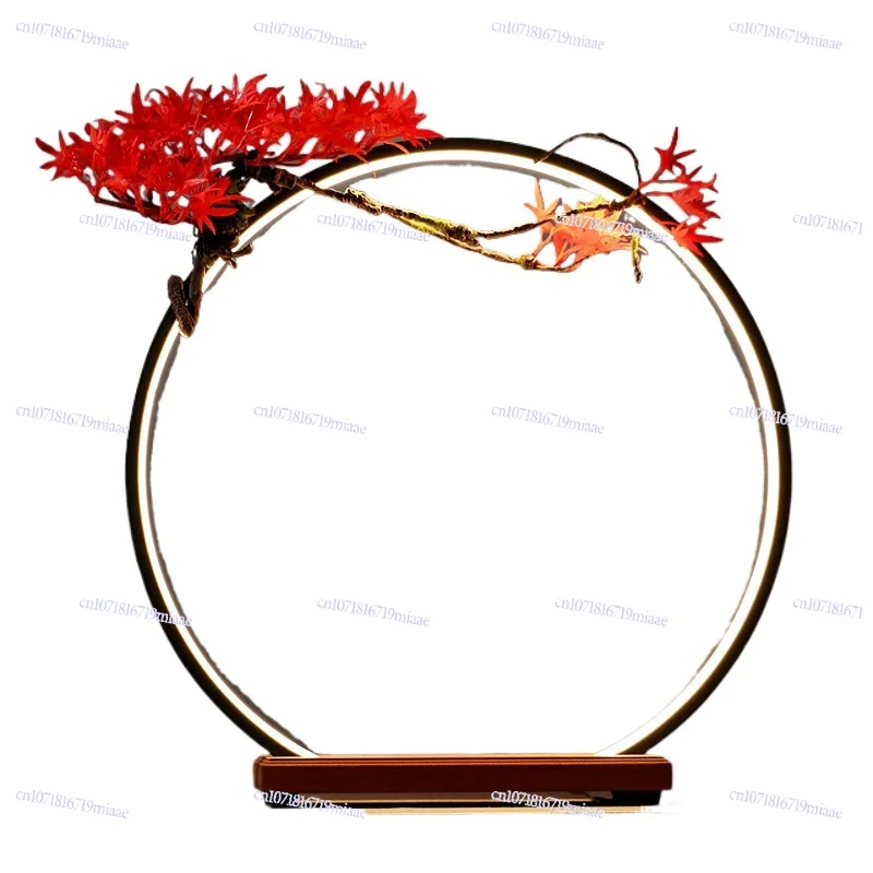 

Running water round Garo ring wooden lamp ring, fill light luminous base
