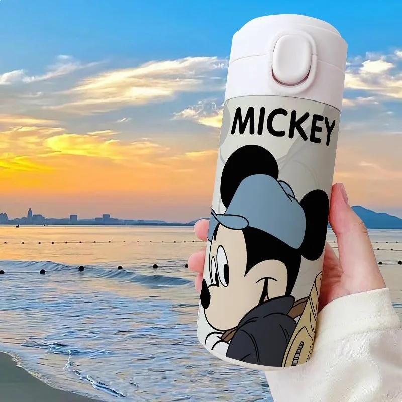 Disney Mickey and Minnie thermos cup, large capacity, compact, lightweight, portable, high-looking cup, stainless steel kettle