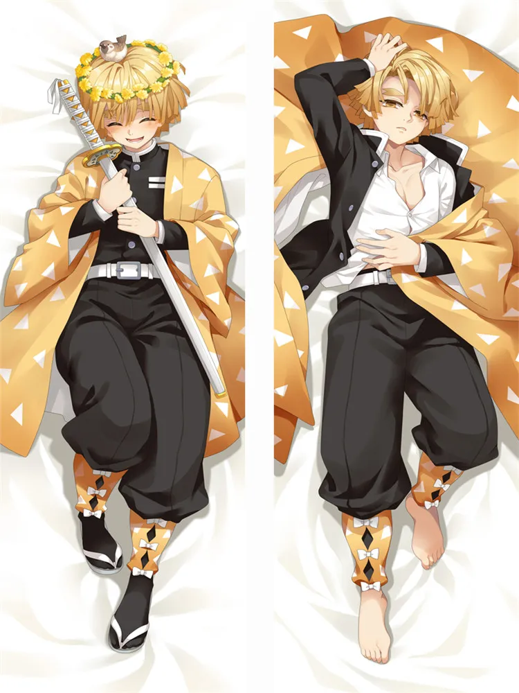 Agatsuma Zenitsu Anime Dakimakura Pillowcase Double-sided Print Hugging Body Home Bedding Pillow Cover Case Dropshipping