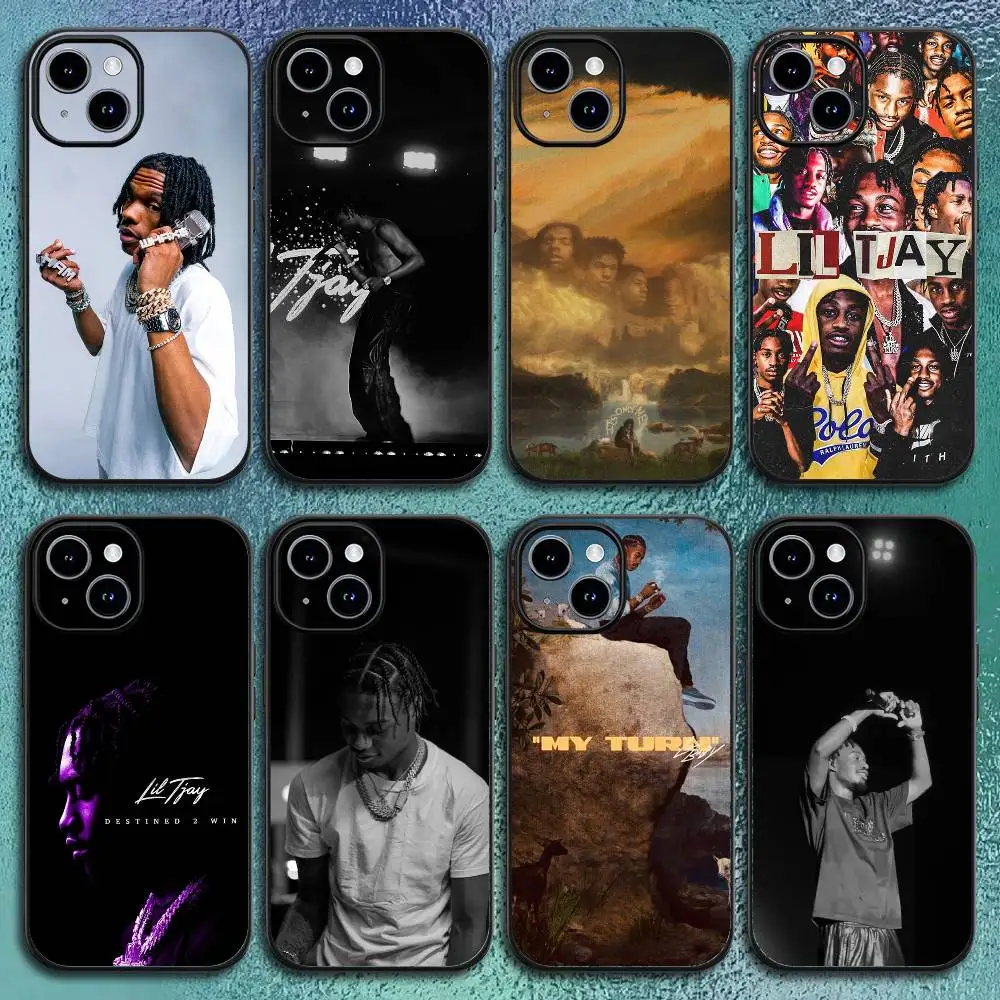 래퍼 L-릴 베이비 아이폰 11 12 13 14 15 16Pro Max Plus용 클래식 블랙 소프트 쉘 폰 케이스