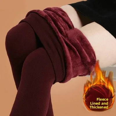 Women's Fleece Lined Integrated Thickened Super Thick Winter Bottoms Long Cotton Pants Warm Anti Cold Northeast Special