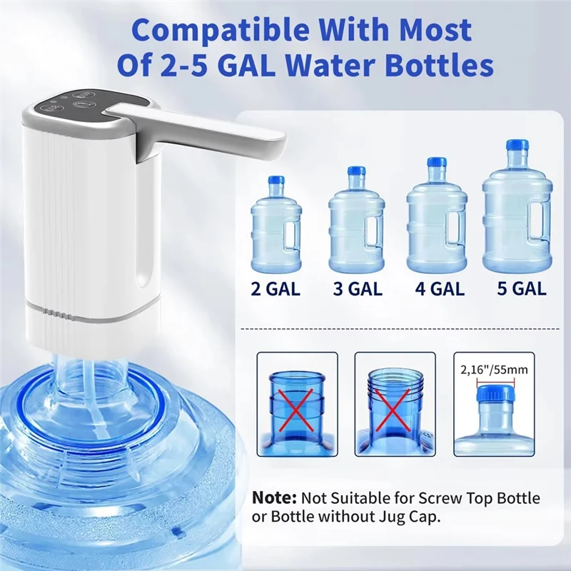 

Customer Favorite Water Bottle Pump For 8 Water Bottle Dispenser Pump Automatic Drinking Water Pump Portable Electric Water Disp