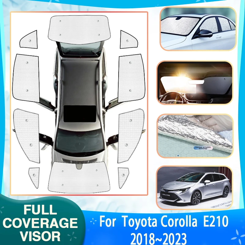 Car Full Coverage Sunshades For Toyota Corolla E210 Touring Sport Accessories 2018~2023 2022 Car Sunscreen Window Sunshade Cover