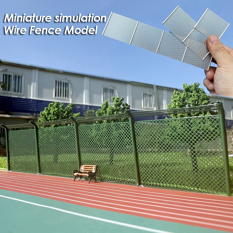 1 conjunto de guarda-corpo de simulação de liga, modelo de rede anticolisão de rodovia em miniatura, escala 1/64 ho, trem, layout de guarda-corpo