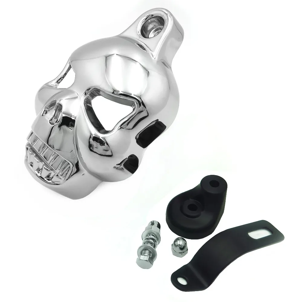 Motorcycle Skull Horn Cover for 1992-2022 Harley Big Twins V-Rods Stock Cowbell
