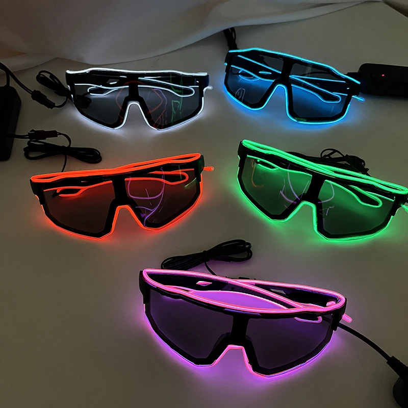 Cool Windproof LED Flashing Glasses Light Up Eyewear Glowing Eyeglasses For Night Party Club Bar Props Festival Party Supplies