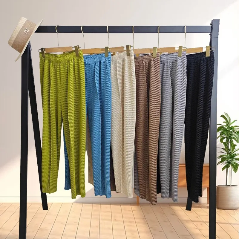 

Miyake Pleated Women's Pants High-waisted Loose Casual Nine-minute Radish Harem Pants Office Commuting Sports Hundred Clothing