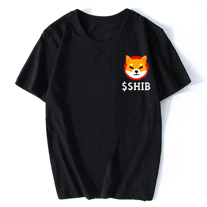 Summer Men Cotton Tshirt High Qualirty Tops Tee Oversized Streetwear Shiba Army T Shirt Shibu Inu Crypto Currency Meme T-Shirt