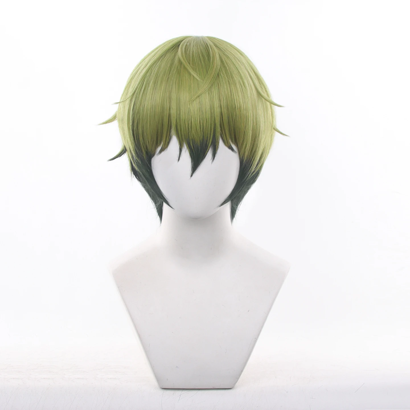 Naoya Zenin Cosplay Wig JJK Jujutsu Kaisen Anime Short Green Black Hair Heat Resistant Fiber + Free Earrings Halloween Party