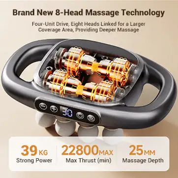 16-Drive 8-Head Massage Gun Set Head Fascia Gun Muscle Relax Massager Instrument 39KG Powerful 30 Gears 8 Head Massage Gun