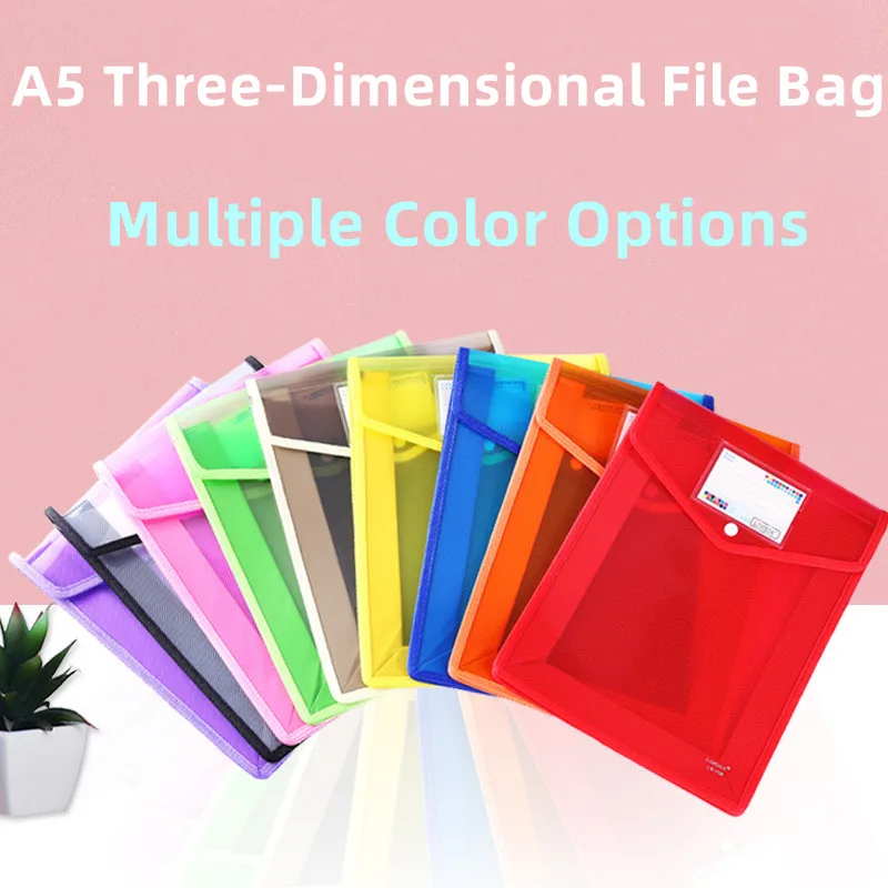 

A5 Storage Folder Large Capacity Waterproof Student Storage Test Paper File Bag Document Organizer