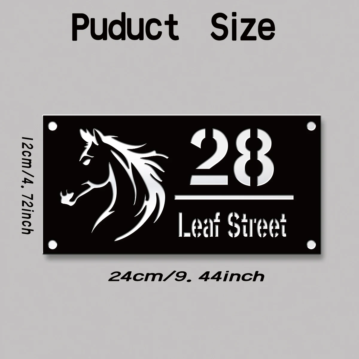 1Pc Custom home Cool stallion Acrylic House Number Door Street Sign Plaque,Home Room Garden Decor,Birthday Wedding Gift view 4