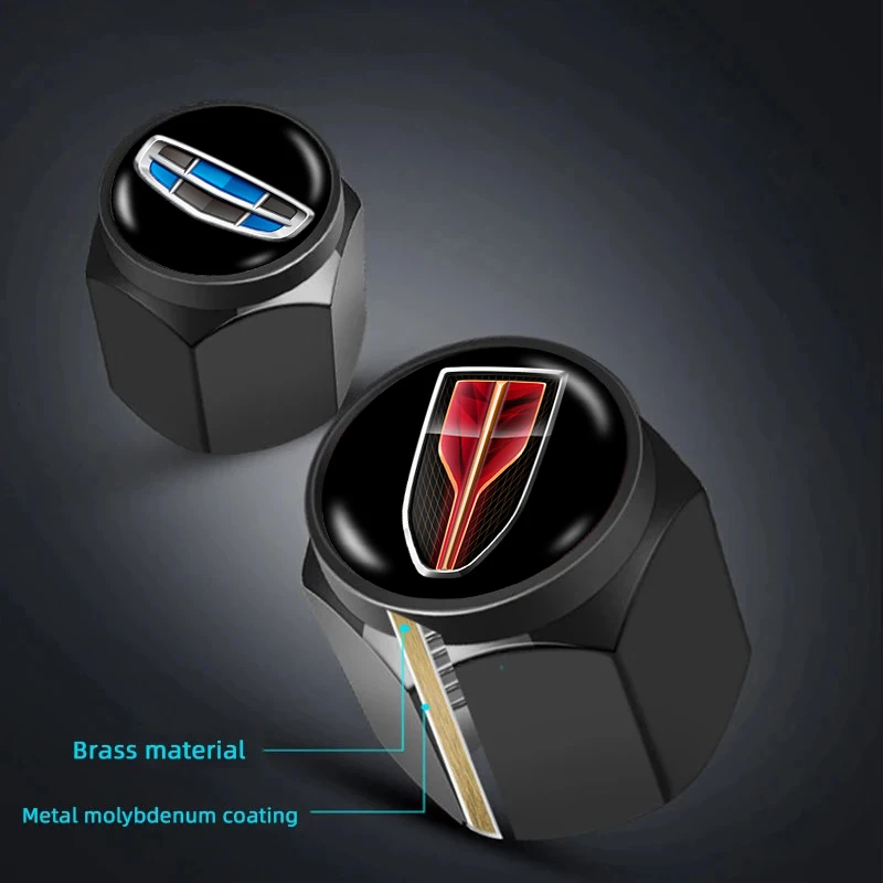 For ZEEKR X 001 009 2022 2023 2024 ZEEKR 4Pcs Car Wheel Tire Valve Caps Dustproof Waterproof Tyre Rim Stem Covers Accessories