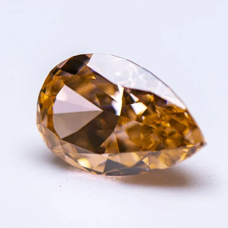 

Hot Sell Cubic Zirconia Crushed Ice Cut No Certificate Pear Shape Morgan Orange Color Charms Beads Ring Necklace Earrings Main