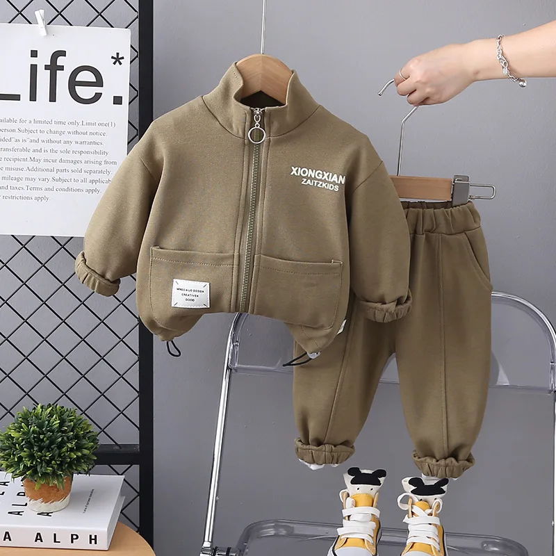 Boys Clothes Sets Spring Autumn 2025 Children Causal Coats Pants 2pcs Jackets Sports Suit For Baby Tracksuits Kids Outfits 4 5Y