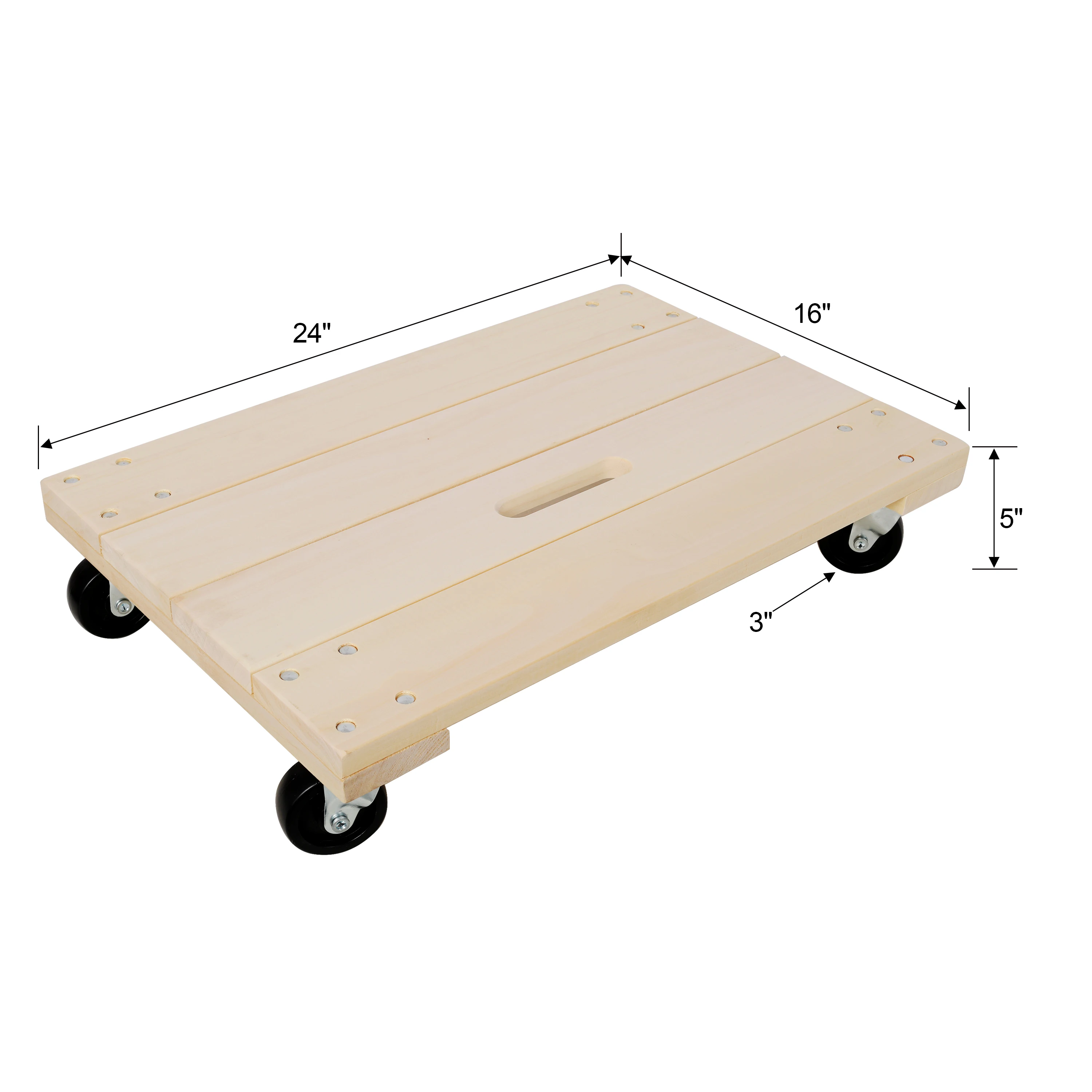 Heavy Duty Moving Dolly, 24 in. x 16 in. 4pcs PP Swivel Casters, 1000 LBS Load Capacity Multi-Purpose Transport Cart for Furniture, Boxes & Heavy Goods