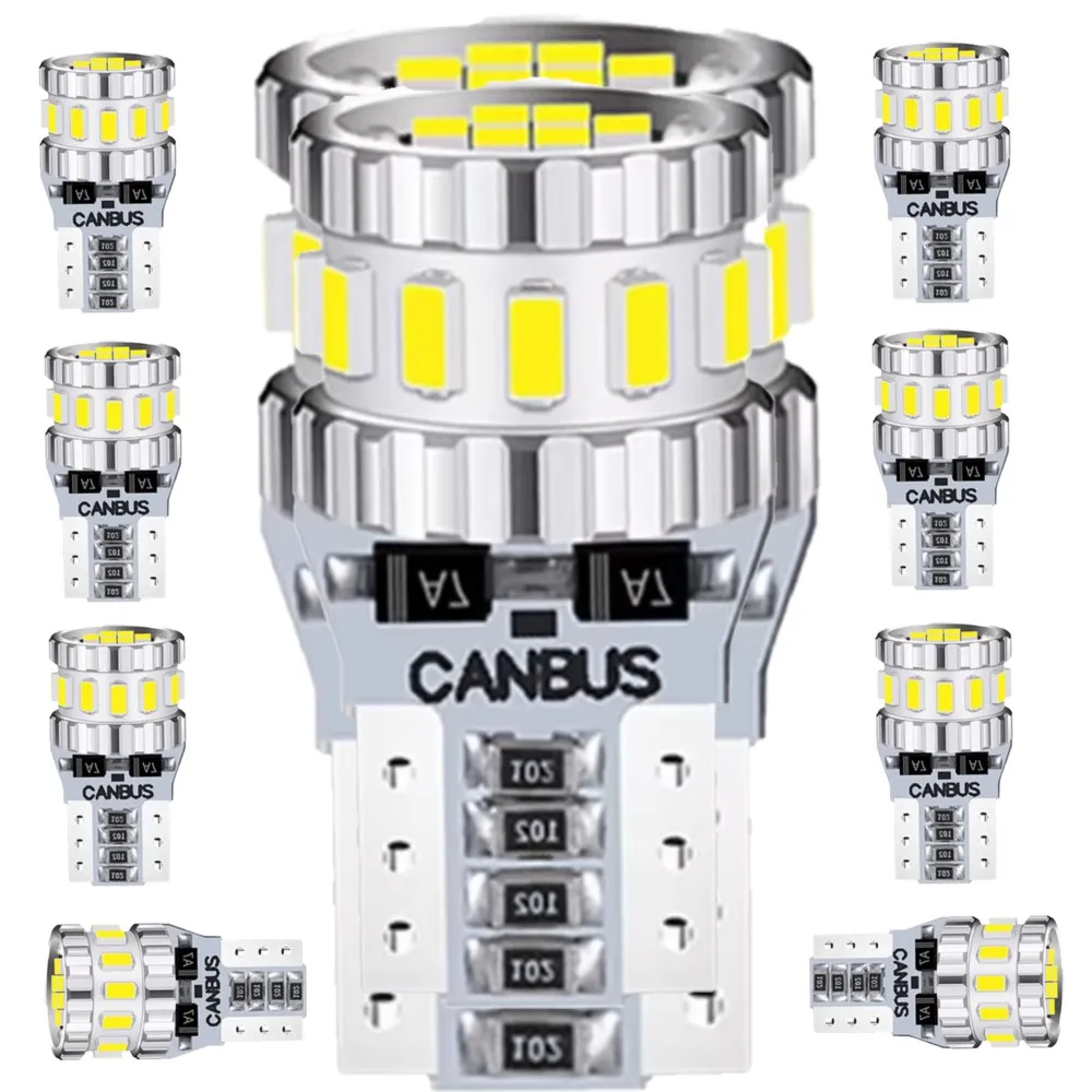 Bombilla LED T10 3014Chip-18SMD, 10 piezas, 6000K, 12V, lámpara de lectura para coche, luces para matrícula, luces para instrumentos, color blanco