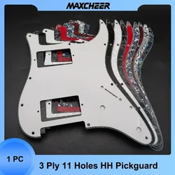 Multicolor 3 Ply 11 Holes HH Two Humbucker Guitar Pickguard Anti-Scratch Plate for ST FD Electric Guitar