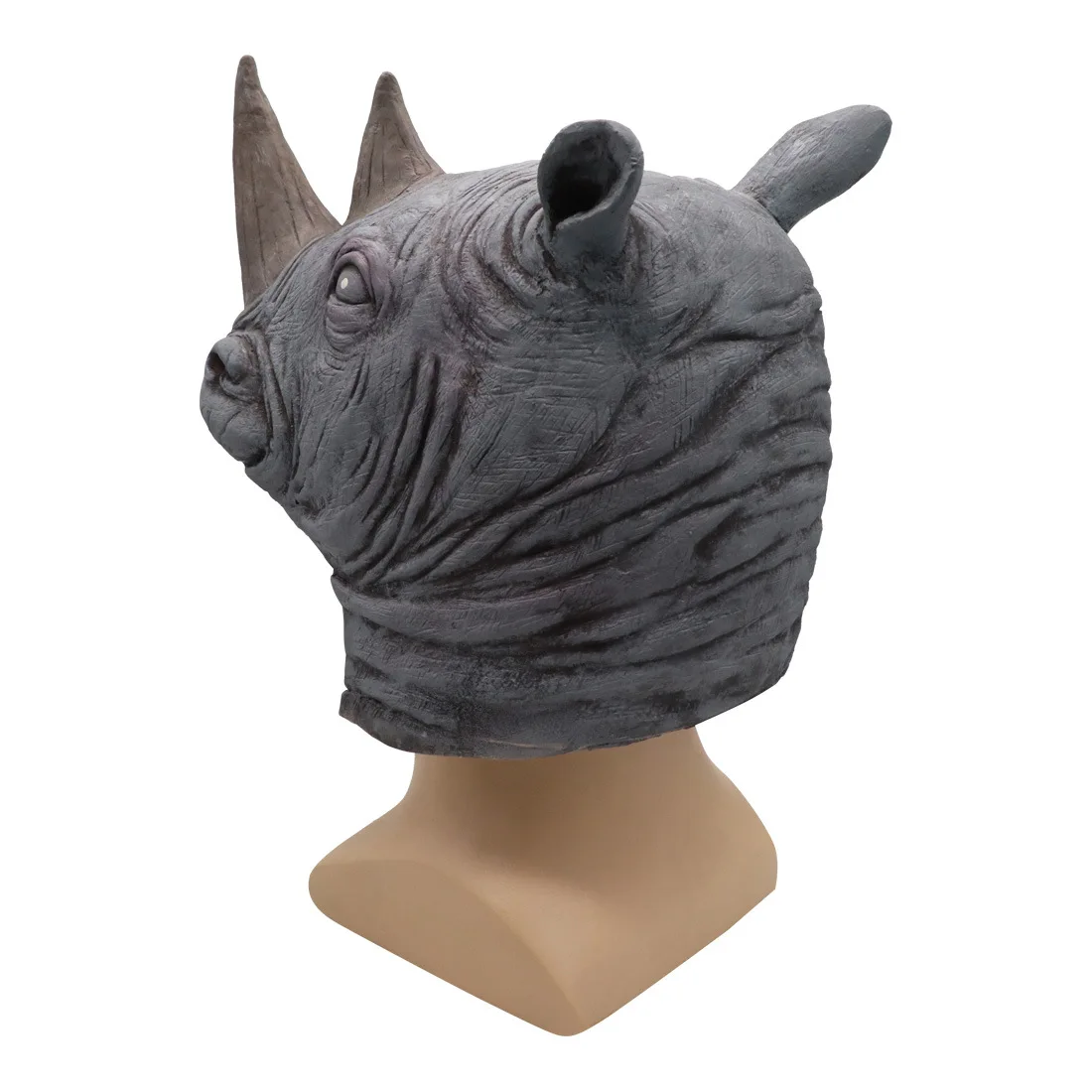 Halloween Nashorn-Kopfmaske, Scherz-Tiermasken für Halloween-Karneval-Kostümpartys – Detail 3