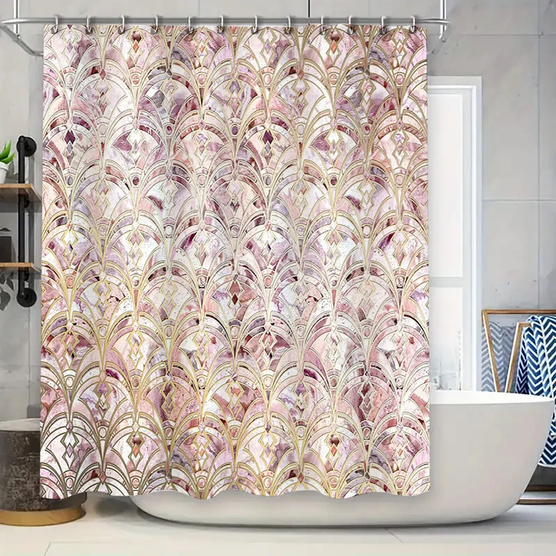 

Винтажная занавеска для душа с цветочным принтом, ботанический узор, декор для ванной комнаты, водонепроницаемый тканевый фон, стиль фермерского дома, домашний текстиль, художественный