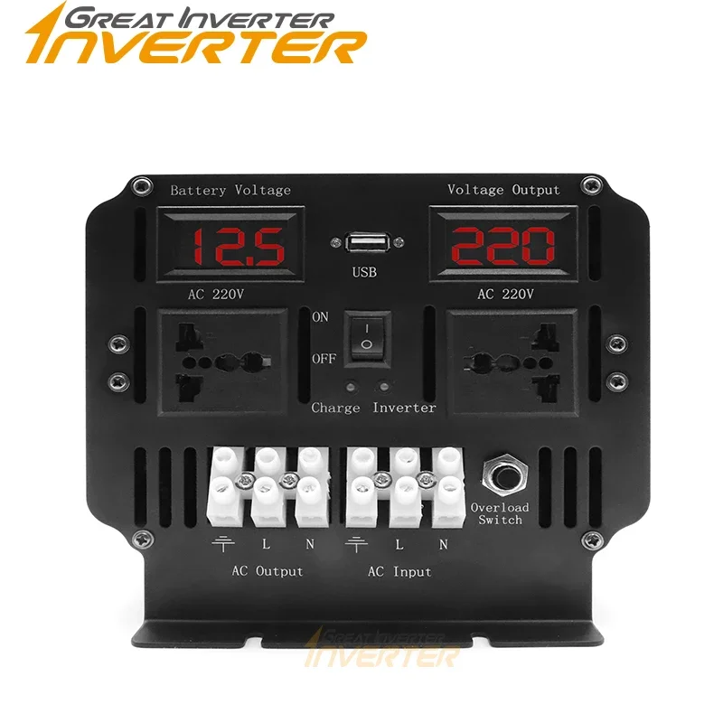 High end super quiet Charging Sine Wave Inverter 12V 24V DC To AC 110V/220V 5000W Voltage Transformer Power Converter Inverter